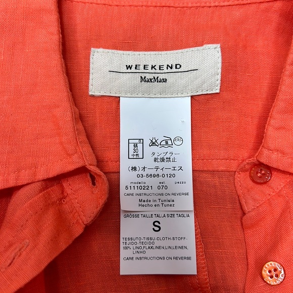 Weekend Max Mara Linen Button Down Top Size Small - Picture 2 of 5